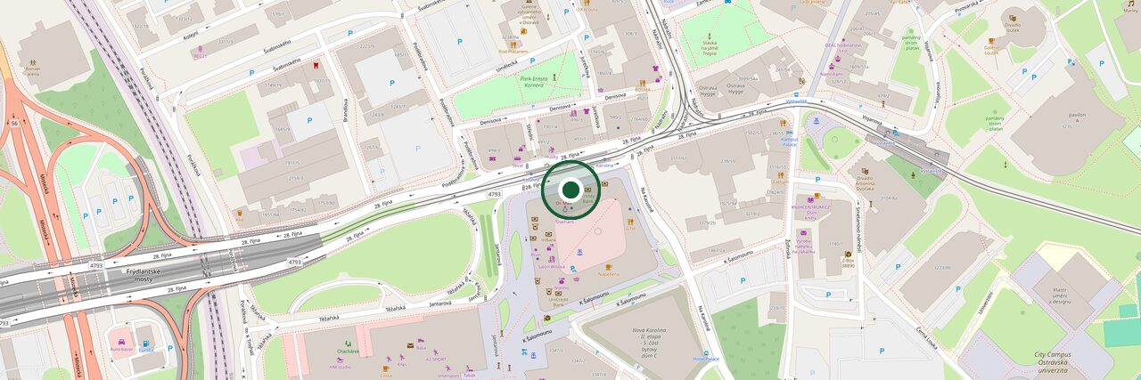 Mapa okolí kliniky